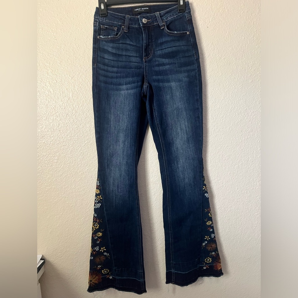 Flared floral Jeans